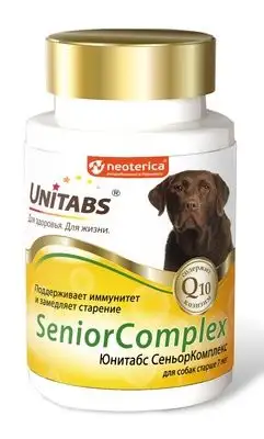 Купить unitabs senior complex с q10 мультивитаминный комплекс для пожилых собак