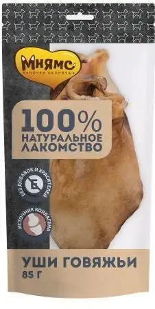 Купить Мнямс лакомство для собак Уши говяжьи