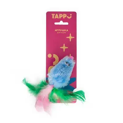 Купить tappi "Тимус" игрушка для кошек меховая мышь с кошачьей мятой с хвостом из перьев