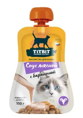 TiTBiT лакомство для кошек Соус мясной с бараниной