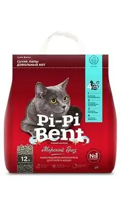 Купить pi-pi-bent Комкующийся наполнитель для кошек "морской бриз" (пакет)