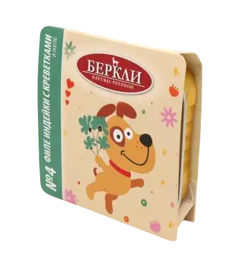 Купить berkley №4 влажный корм для собак, филе индейки с креветками в желе (ламистер)