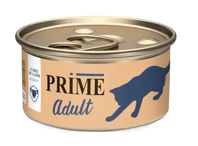 Купить prime консервы для взрослых кошек ягненок кусочки в соусе