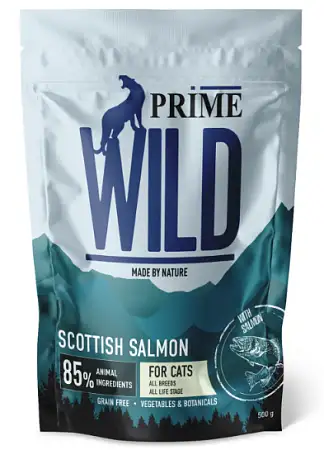 Купить prime wild gf scottish сухой беззерновой корм для взрослых кошек и котят, с лососем