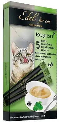 Edel Cat Лакомства для кошек крем-суп, с ливерной колбасой и овощами