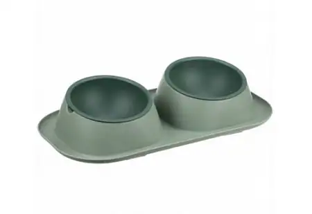 Купить homepet frost touch mini миска двойная пластиковая для кошек и собак, нефритовая