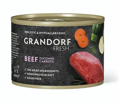 GRANDORF FRESH Консервы для собак паштет из говядины с цукини и морковью
