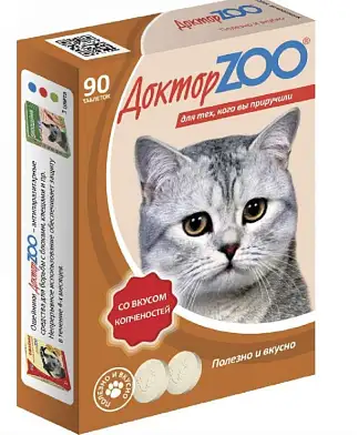 ДОКТОР ZOO Мультивитаминное лакомство для кошек (копченности)
