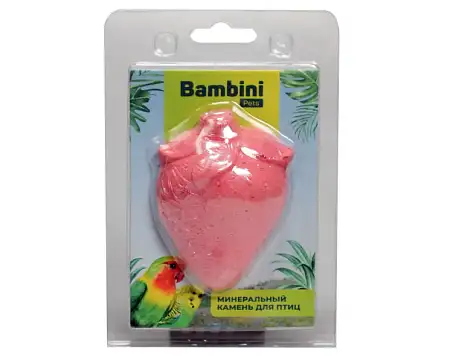 Купить bambini pets лакомство Минеральный камень для птиц "Клубничка"