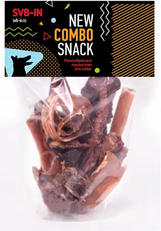 Купить svb-in лакомство для взрослых собак всех пород combo snack, легкое, трахея, корень, жила, уши, печень