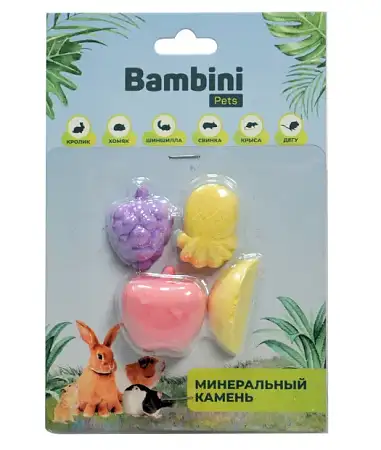 Купить bambini pets минеральный камень для грызунов Фрукты