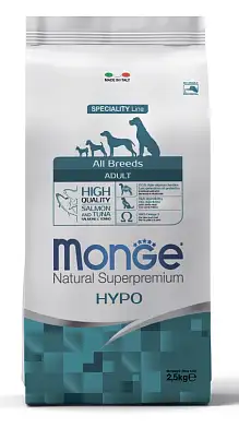 Monge Dog Speciality Line Hypo сухой гипоаллергенный корм для взрослых собак всех пород из лосося с тунцом