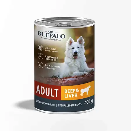 Купить mr.buffalo  консервы для собак с говядиной и печенью