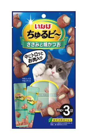 Купить inaba churu bee Лакомство для кошек трубочки с куриным филе и тунцом кацуо