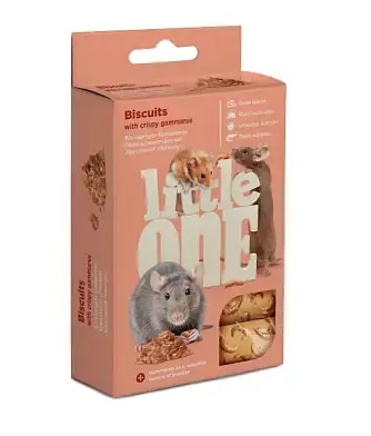 Little One Лакомство Бисквиты для хомяков, крыс, мышей и песчанок с хрустящим гаммарусом