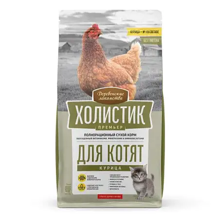 Купить Деревенские лакомства Холистик Премьер сухой корм для котят с курицей